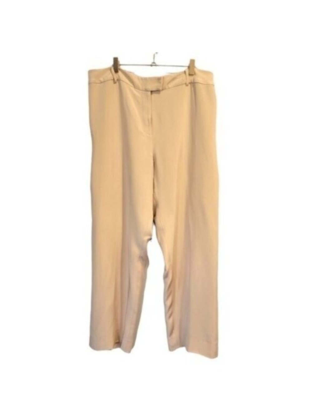 Peggy Jennings | High Rise Straight Leg Lined Silky Trouser Pants Blush Pink Tan